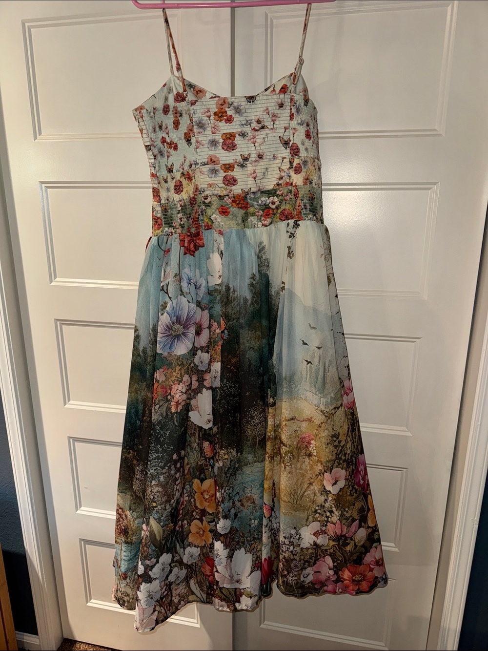 Anthropologie Floral & Butterfly Midi Dress - Multicolor - Picture 2 of 16